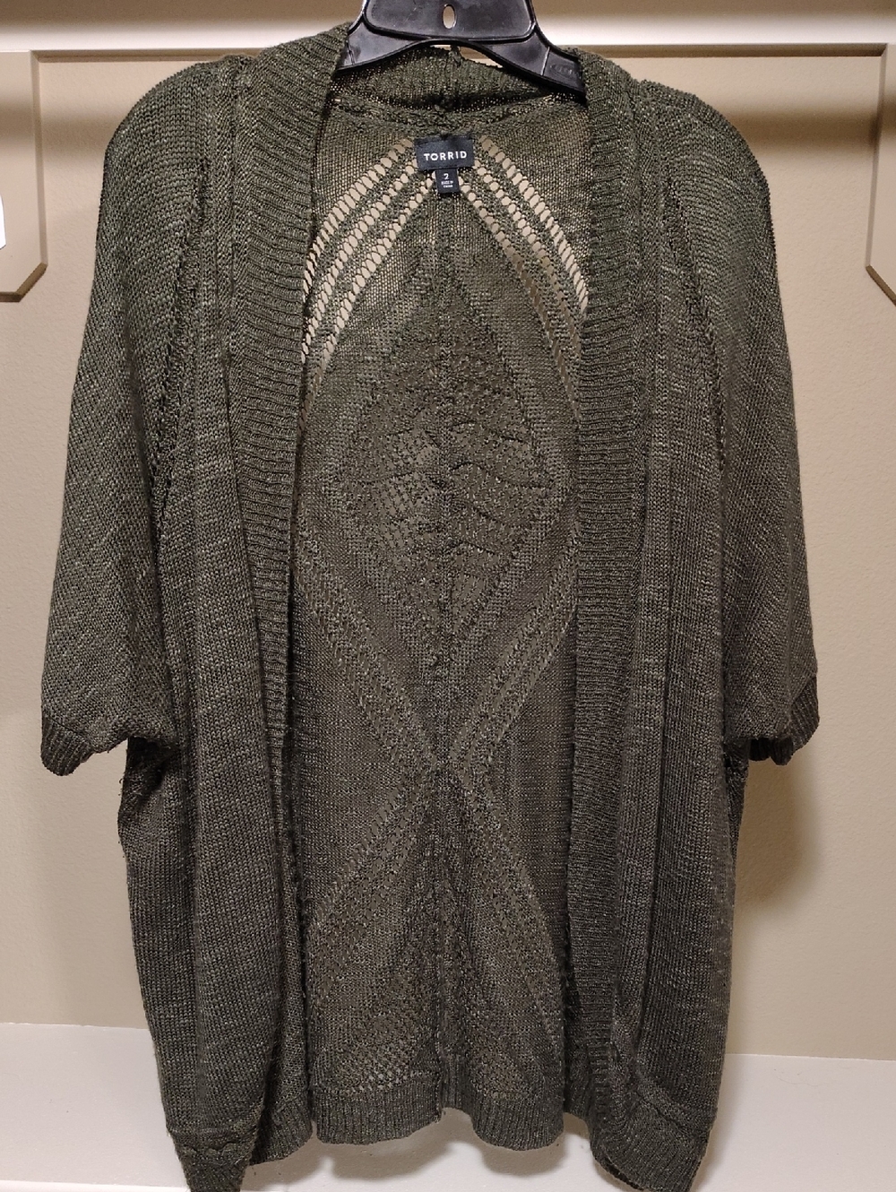 torrid olive green open-front knit cardigan